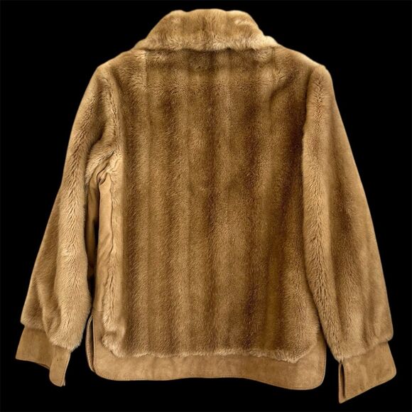 Tissavel France Faux Fur & Suede Coat S/M Luxury Old Money Chic England Vtg 70s - Picture 4 of 14